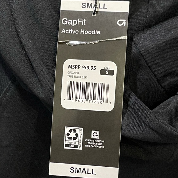 GAP Black Active Moisture Wicking Quick Dry Hoodie - Picture 5 of 5